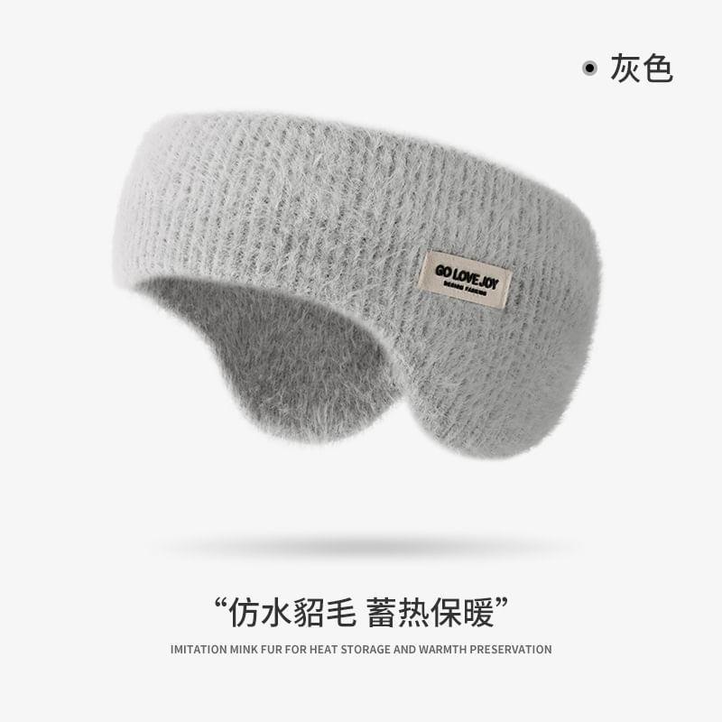 Lettering Applique Fleece Lined Warming Headband Product Image