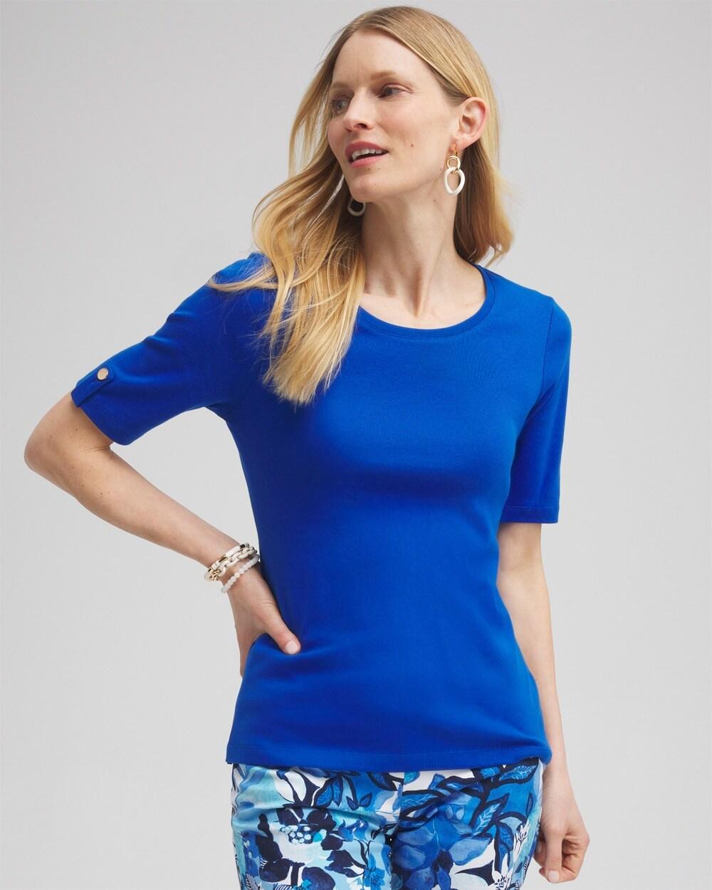 Elbow Sleeve Cotton Tee Product Image