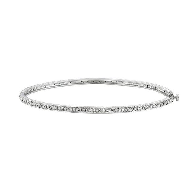 Sterling Silver 1/2 Carat T.W. Diamond Eternity Bangle Bracelet, Womens, White Product Image