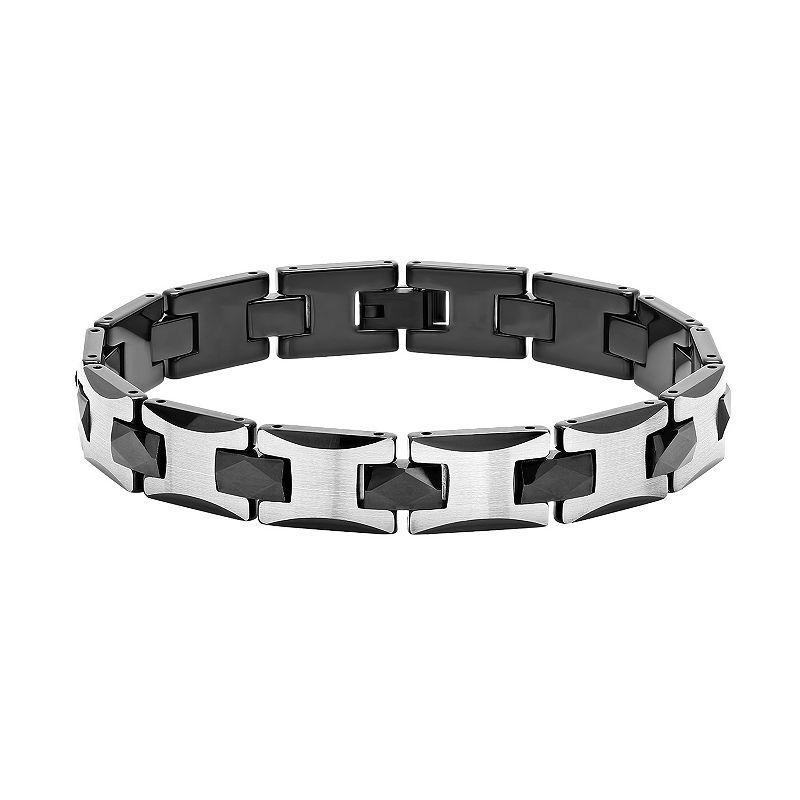 Mens Two Tone Tungsten Carbide Bracelet Black Product Image