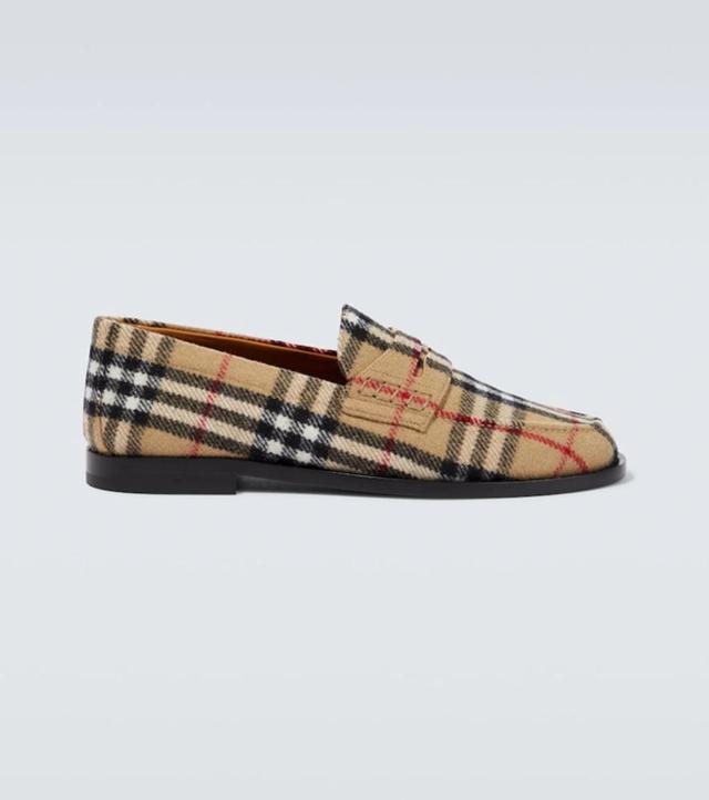 BURBERRY Hackney Check Penny Loafer In Archive Beige Check Product Image