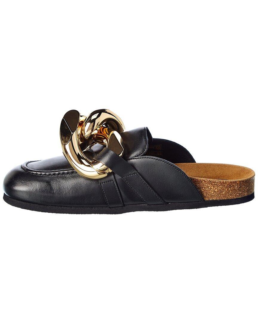 Womens Chain Leather Loafer Mules Product Image