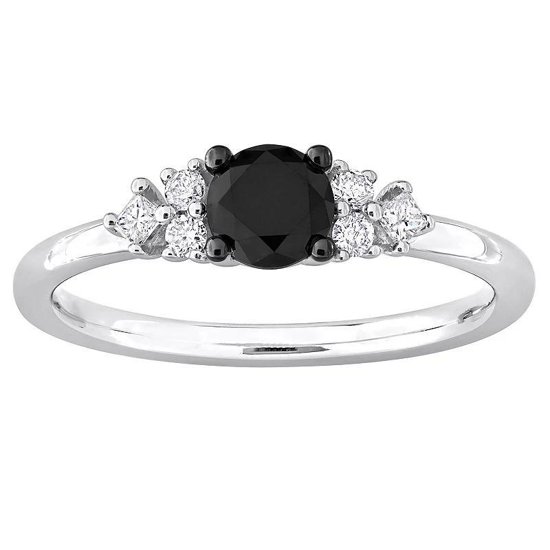 Stella Grace 14k White Gold 5/8 Carat T.W. Black & White Diamond Engagement Ring, Womens Product Image