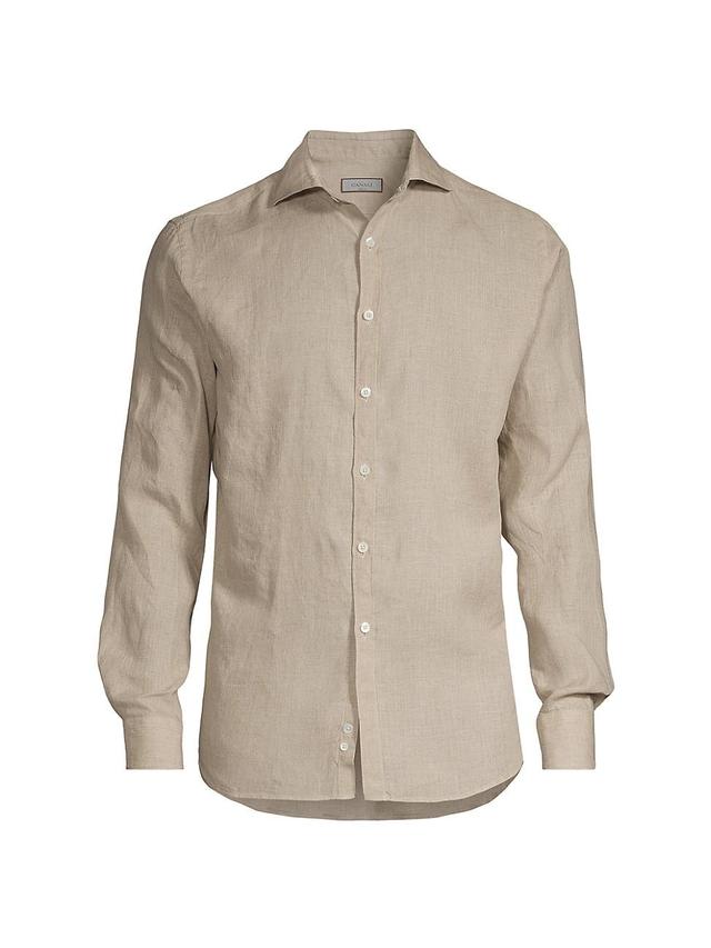 Mens Regular Fit Linen Sport Shirt Product Image