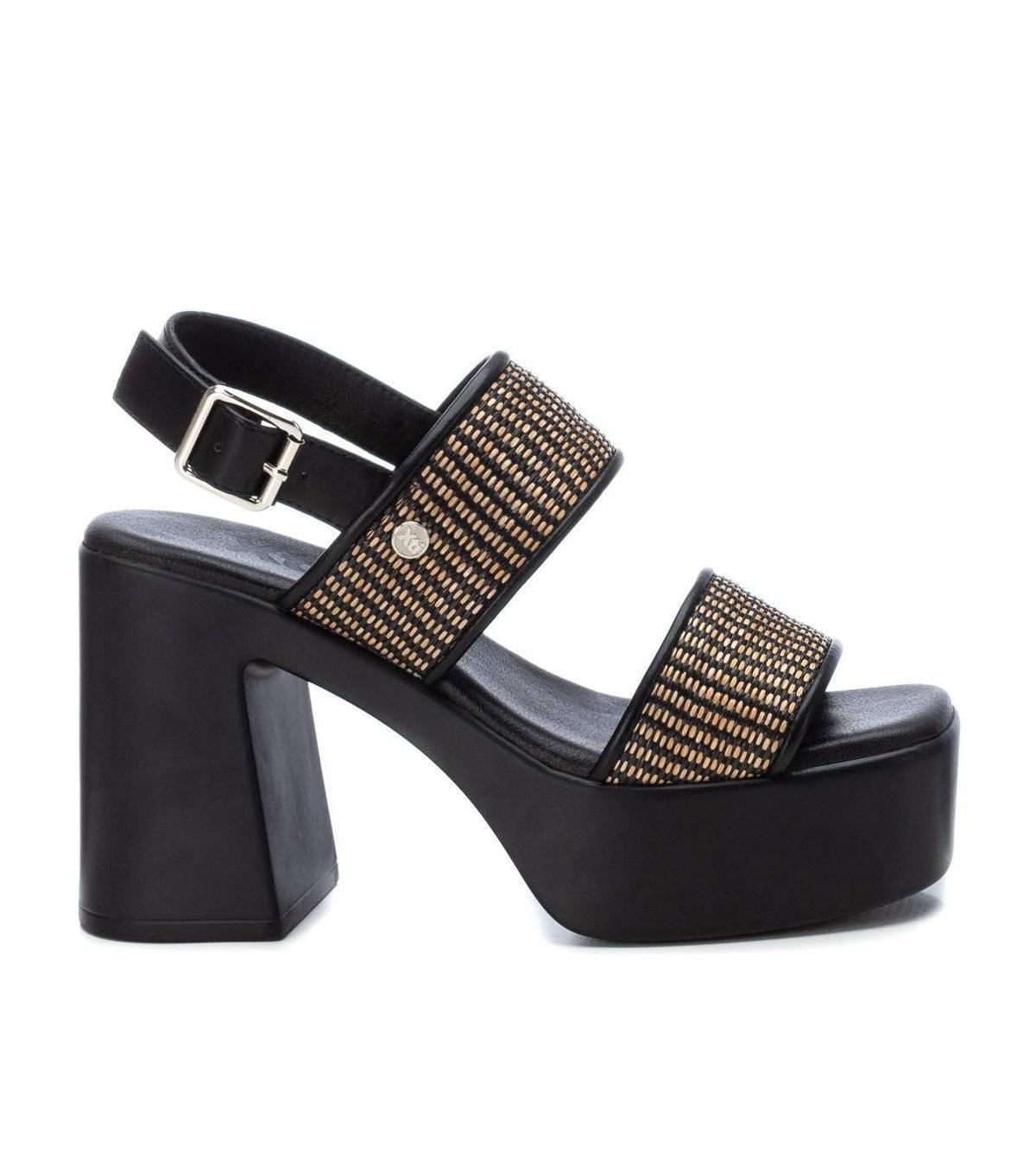 Xti Womens Heeled Sandals With Brown Accent - Black Product Image