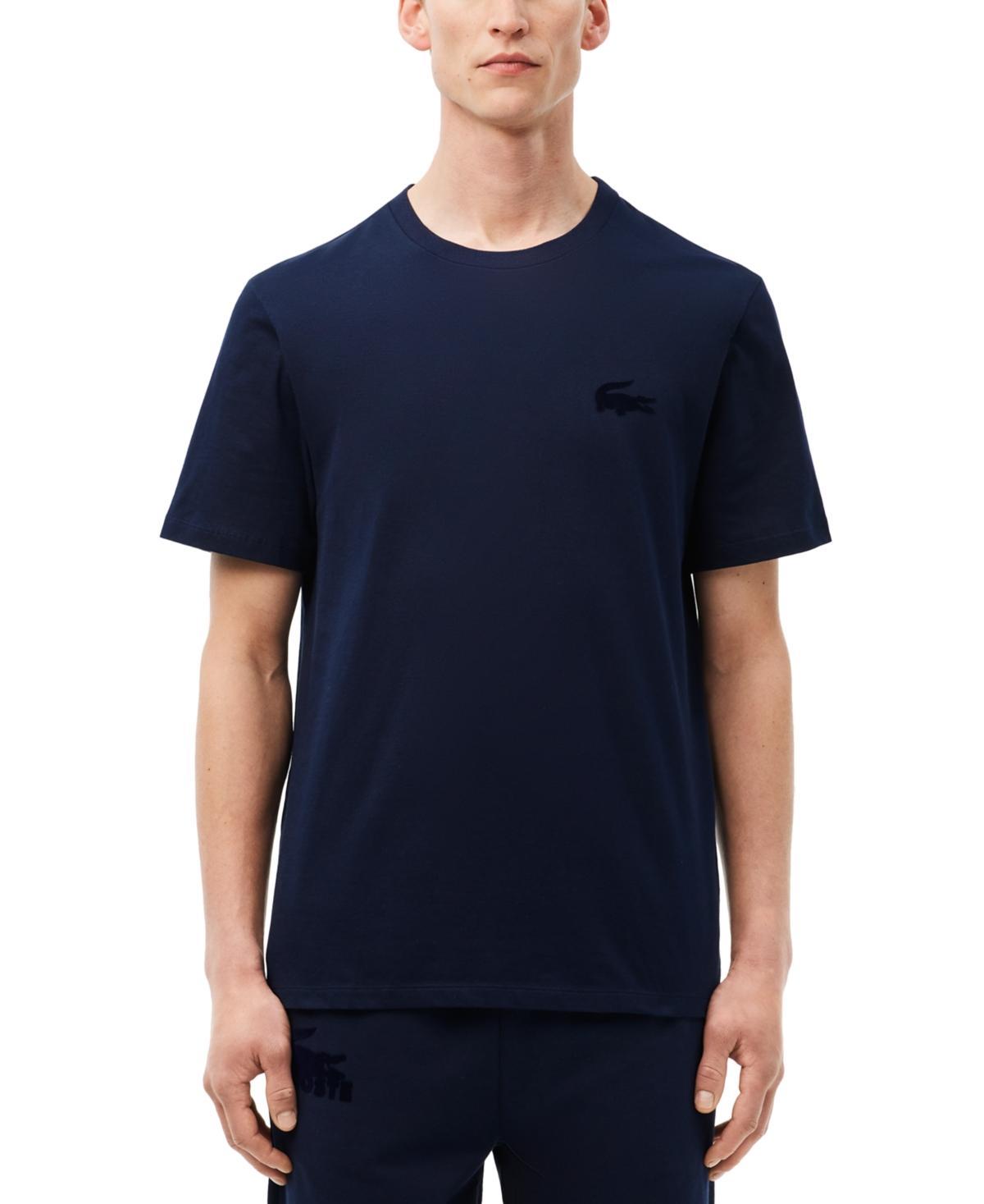 Lacoste Mens Cotton Short-Sleeve Crewneck Sleep T-Shirt - Silver Chine Product Image