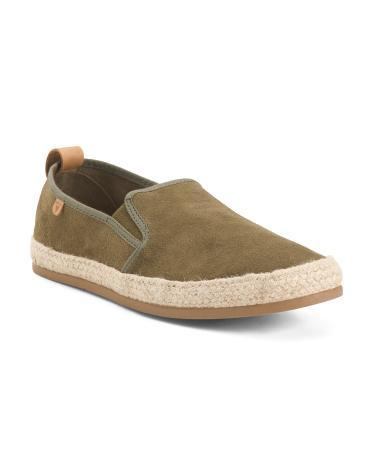 Suede Moccasins With Espadrille Trim for Women Product Image