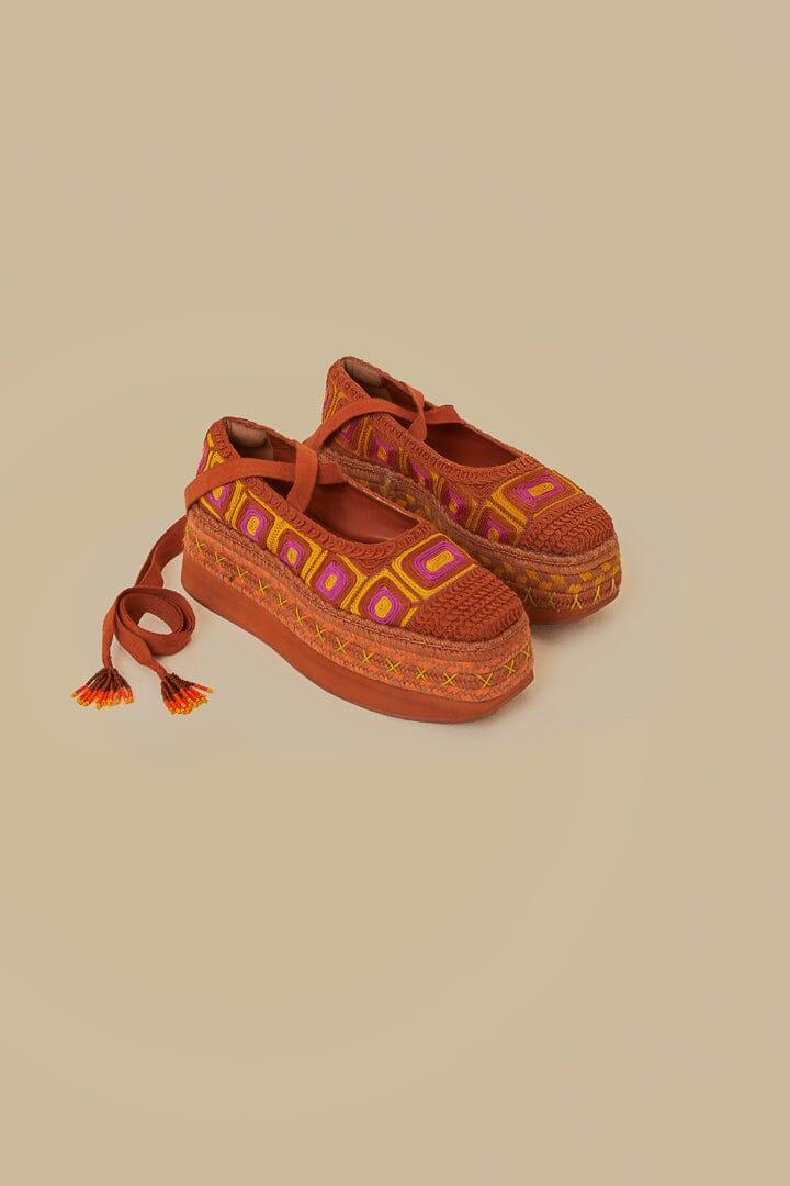 Rust Espadrille Flatform Slipper, RUST / 8 Product Image