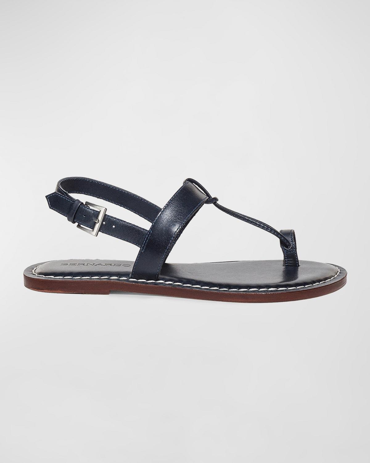 Calfskin T-Strap Slingback Sandals Product Image