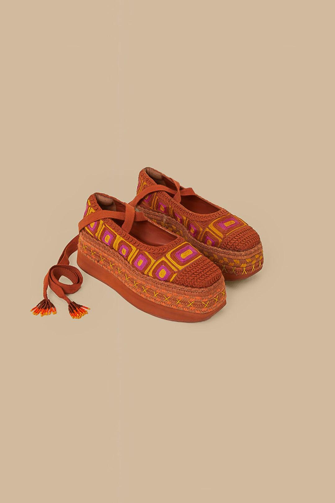 Rust Espadrille Flatform Slipper Product Image