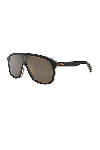 Chloe Apres Ski Pilot Sunglasses in Brown Product Image