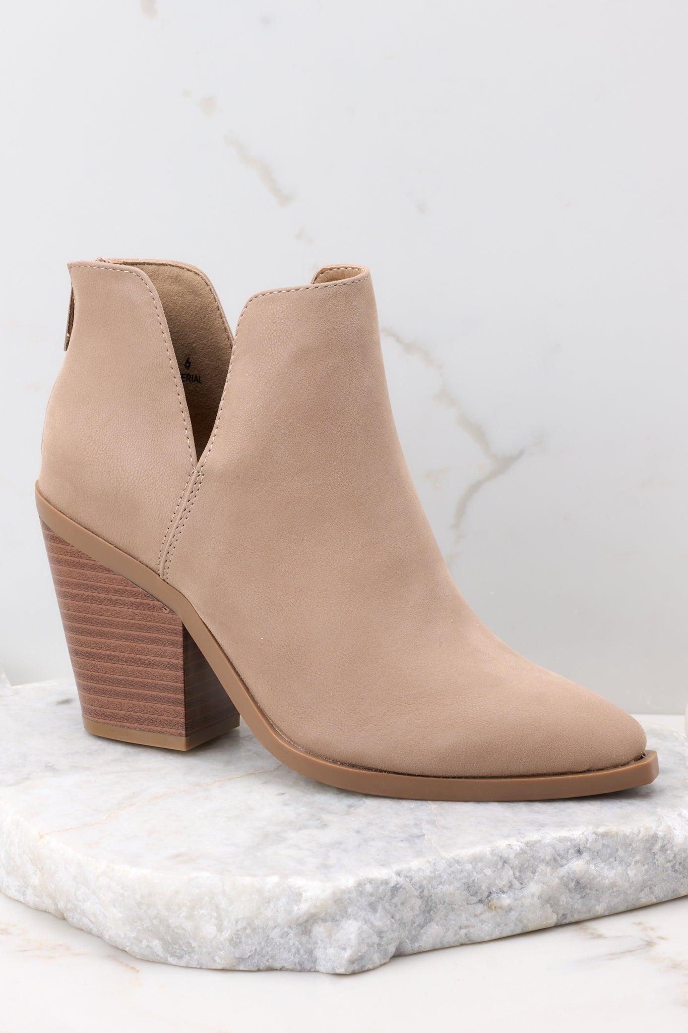 The Big Show Taupe Ankle Booties Product Image