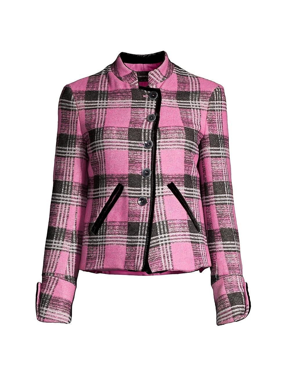 Womens Check Wool-Blend Jacket Product Image