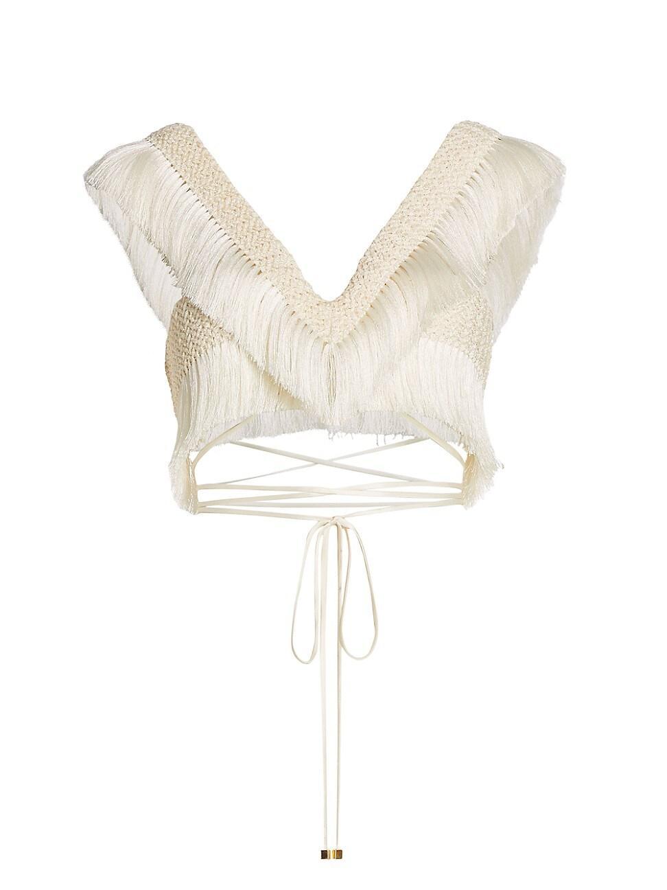 Womens Fringe Trim Crop Top product image