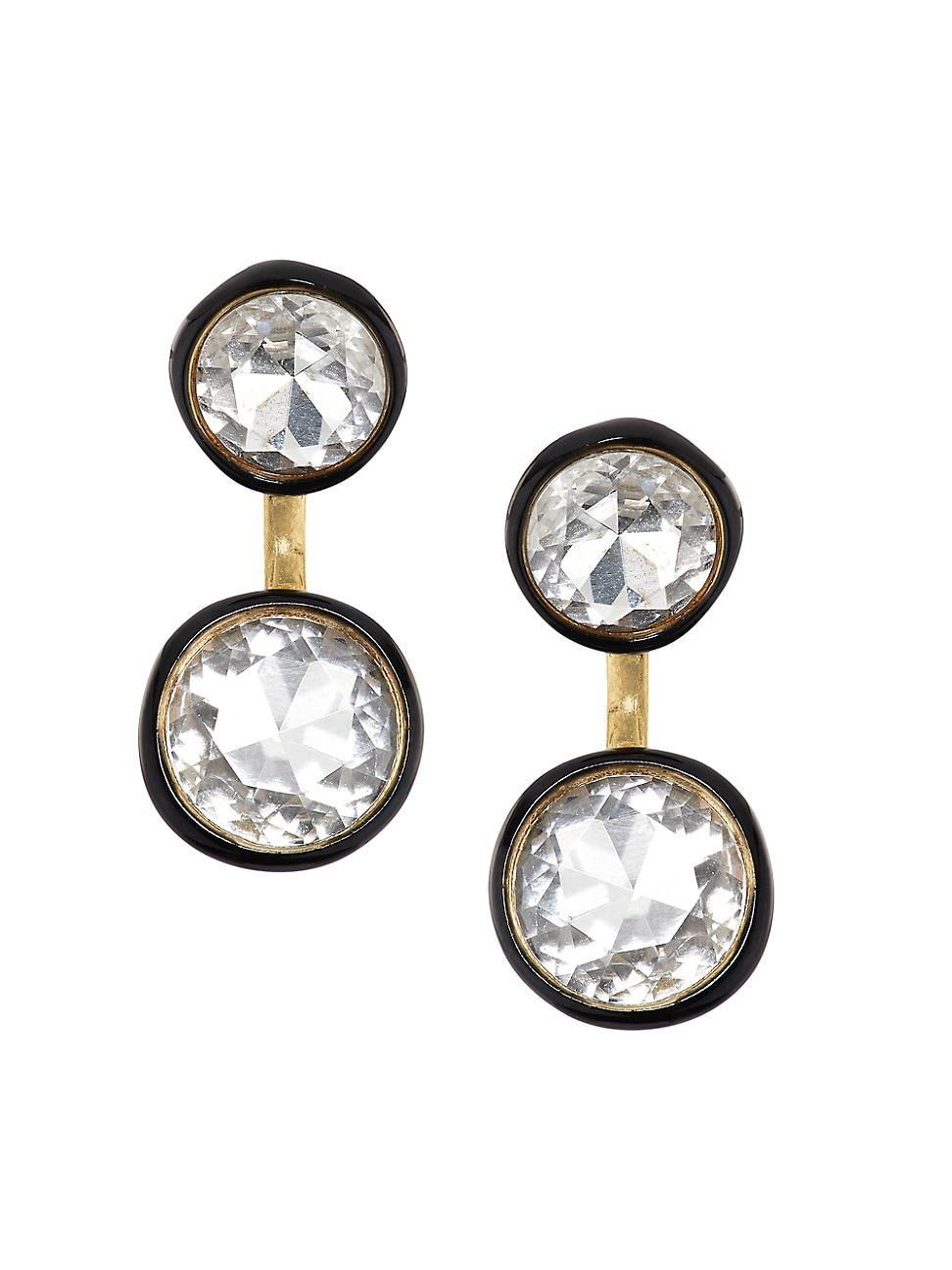 ROXANNE ASSOULIN Bezel Crystal Drop Back Earrings Product Image