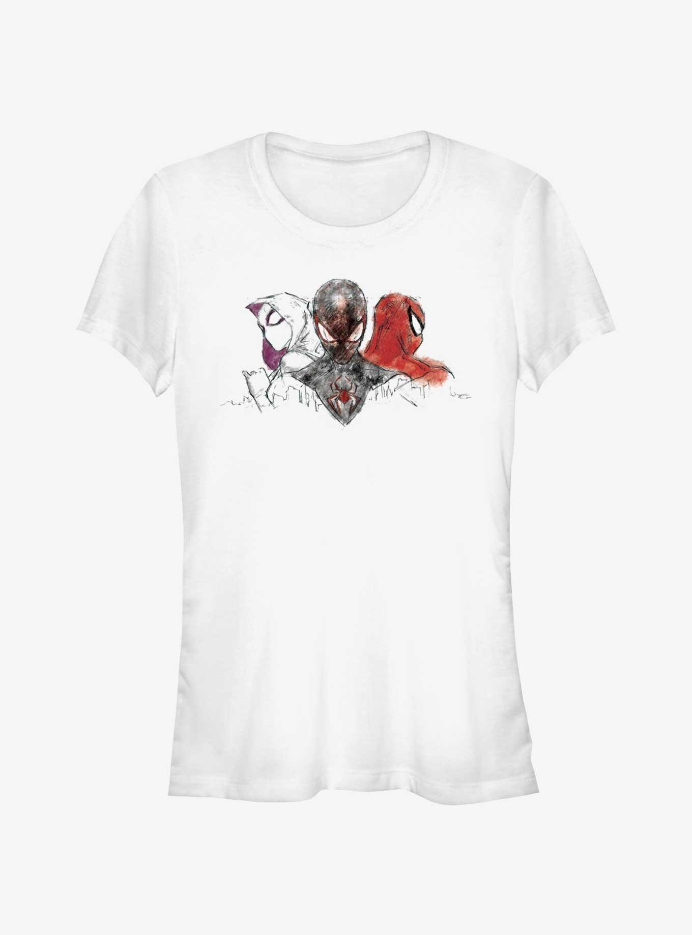 Marvel Spider-Man Group Drawing Art Girls T-Shirt Product Image