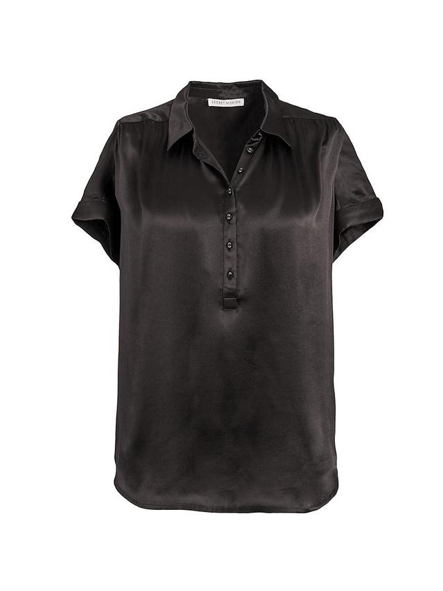 Womens Peggy Short-Sleeve Silk Blouse Product Image