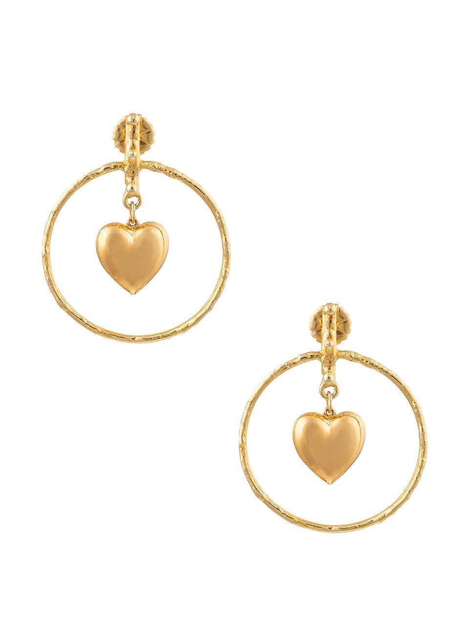 Womens Boucles Doreille Loved 22K Gold-Plated Hoop Earrings Product Image