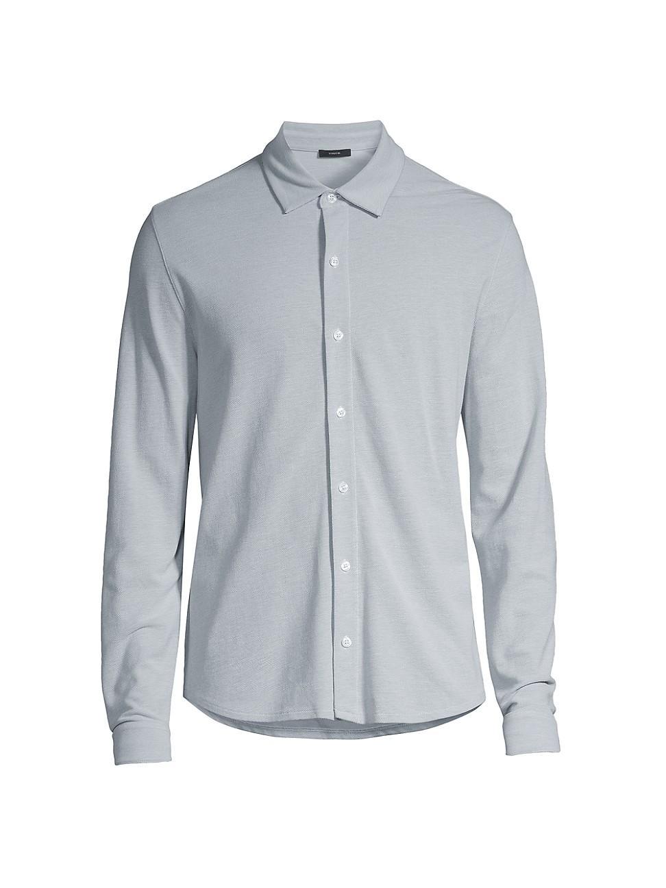 Vince Piqu Knit Button-Up Shirt Product Image