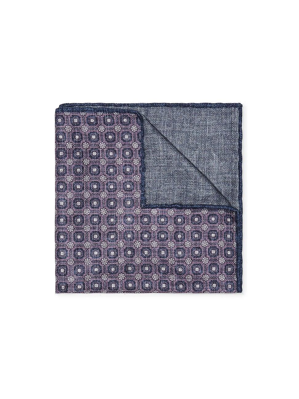 Men's Silk Geometric Pocket Square Product Image