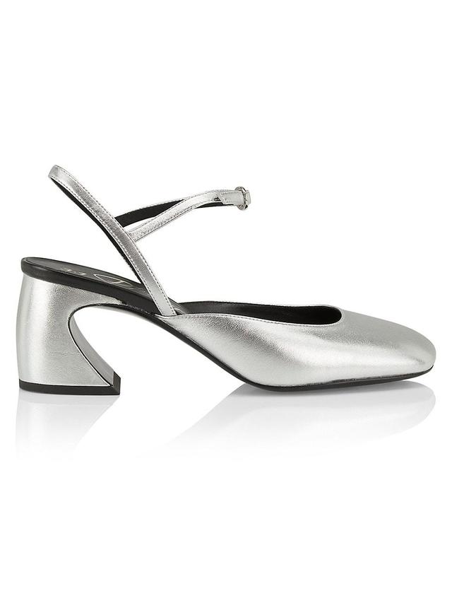 Womens 65MM Metallic Leather Mary Jane Pumps Product Image