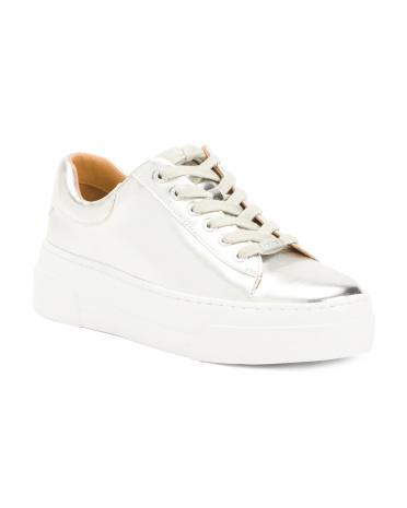 Amanda Lace Up Leather Sneakers for Women Product Image