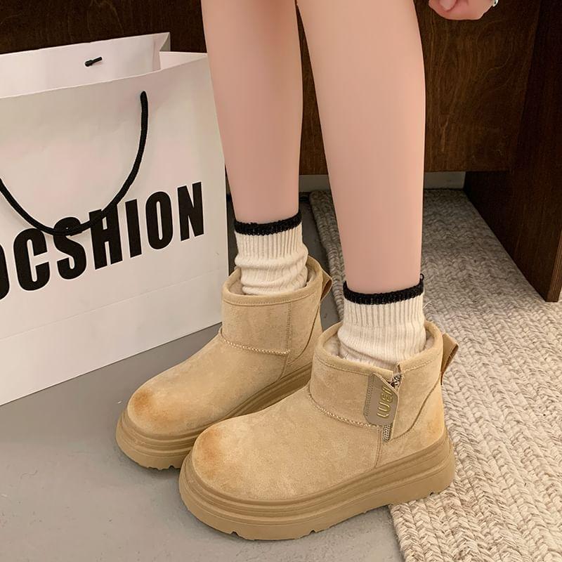 Platform Plain Fleece-Lined Short Snow Boots product image