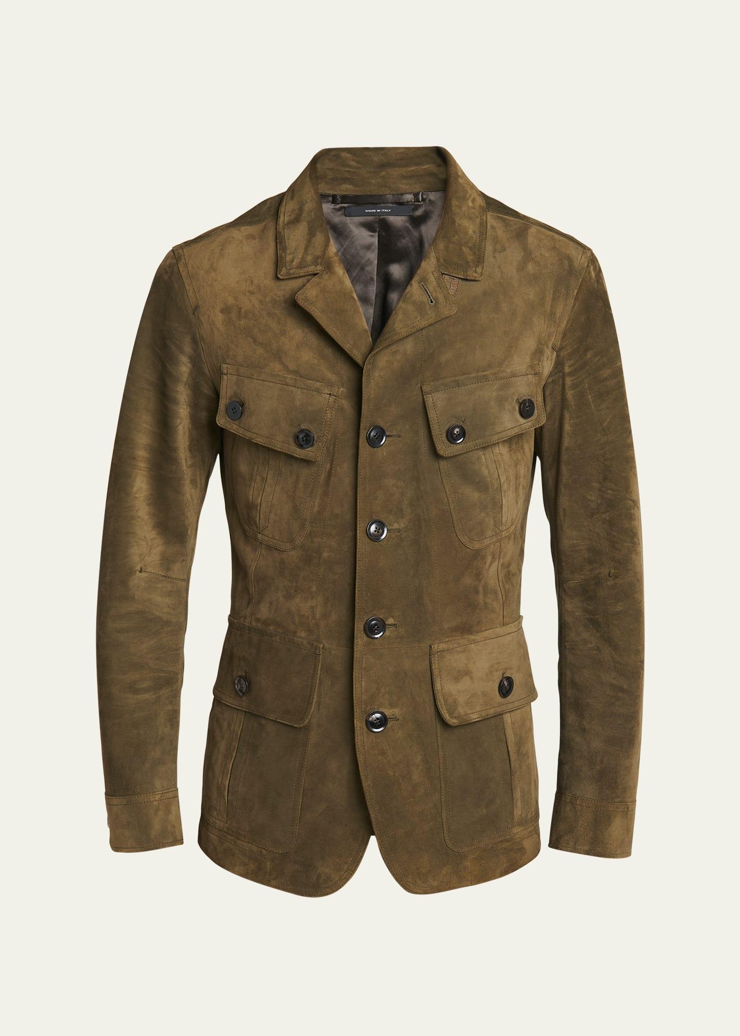 Mens Cashmere-Suede Sartorial Military Jacket Product Image