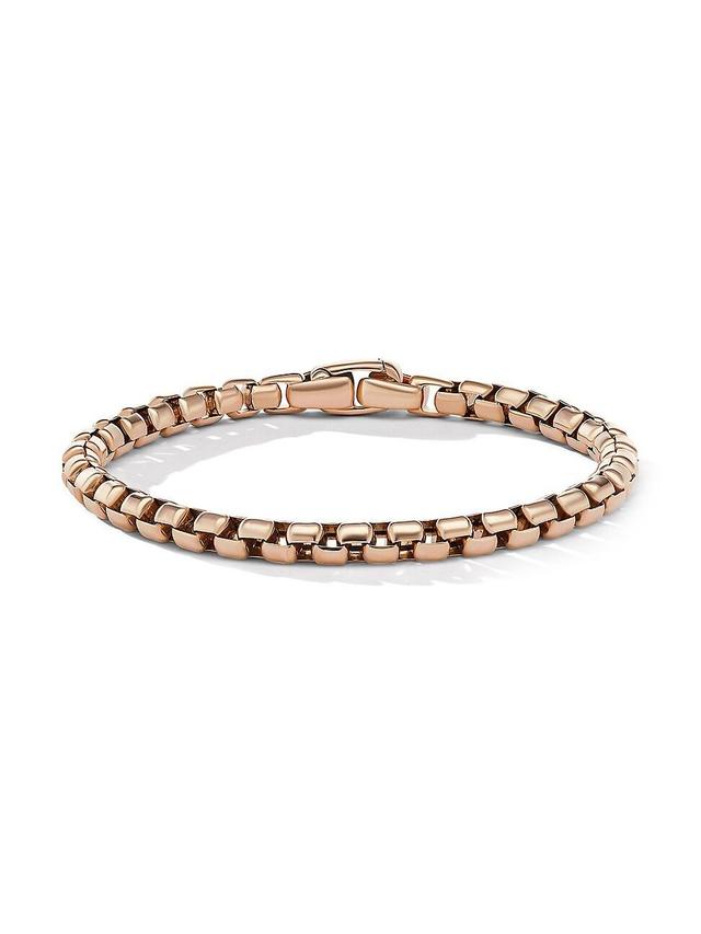 Mens Box Chain Bracelet in 18K Rose Gold, 5MM Product Image