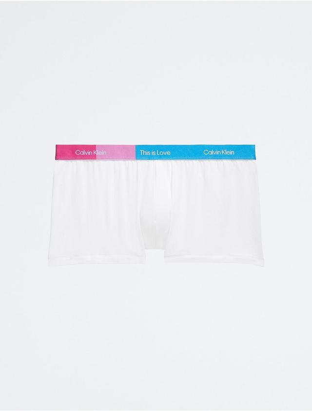 Calvin Klein Mens Pride This Is Love Plus Size Trunk - White - 2XL Product Image