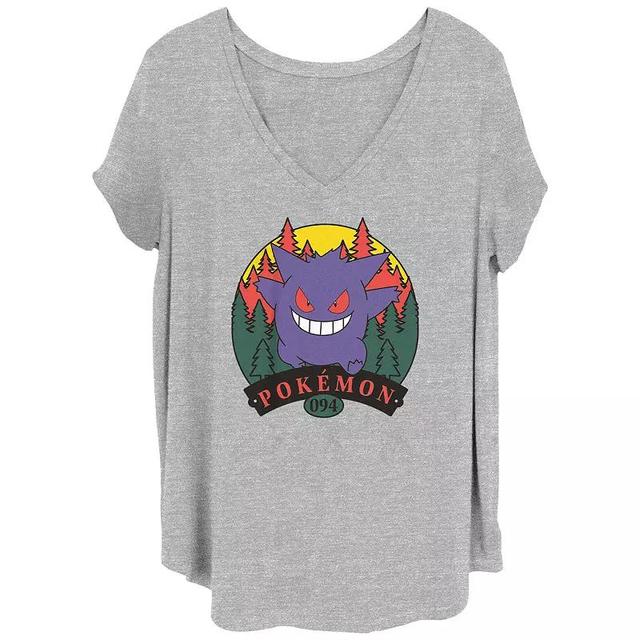 Juniors Plus Size Pokemon Gengar Attack Graphic Tee, Womens Grey Gray Product Image