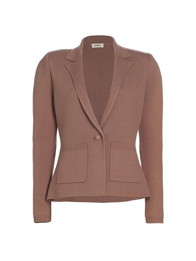 LAGENCE Lacey Knit Blazer In Deep Taupe Product Image