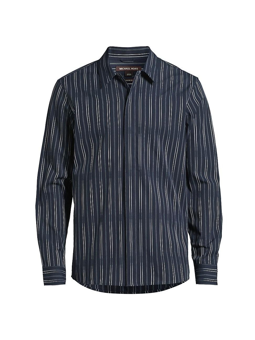 Mens Dobby Striped Long-Sleeve Shirt Product Image