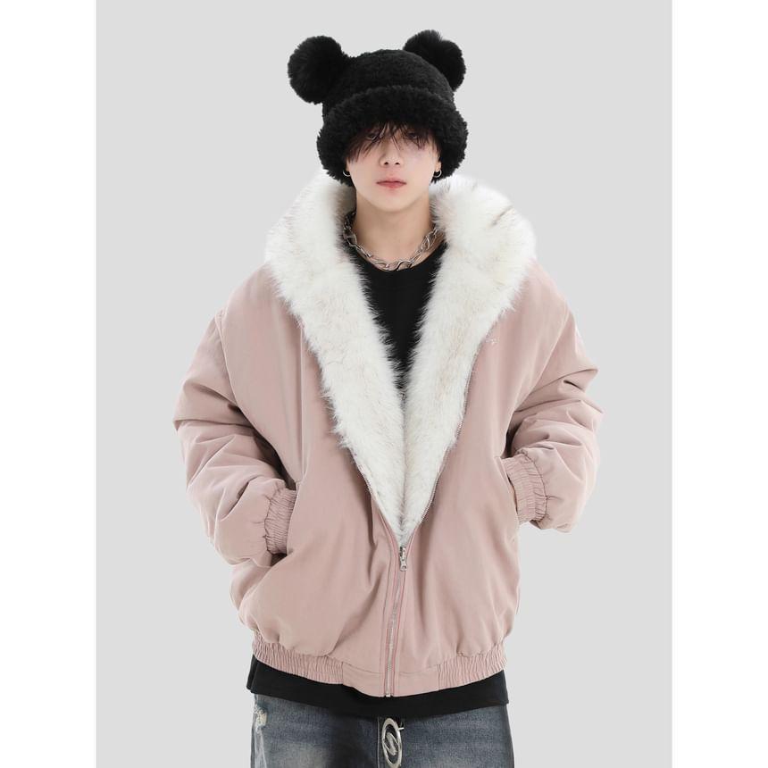 Furry Trim Zip-Up Padded Jacket Product Image