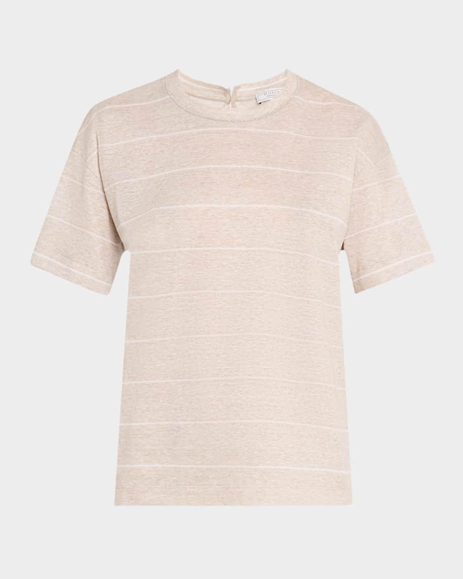 Striped Crewneck Cotton-Linen Shirt product image