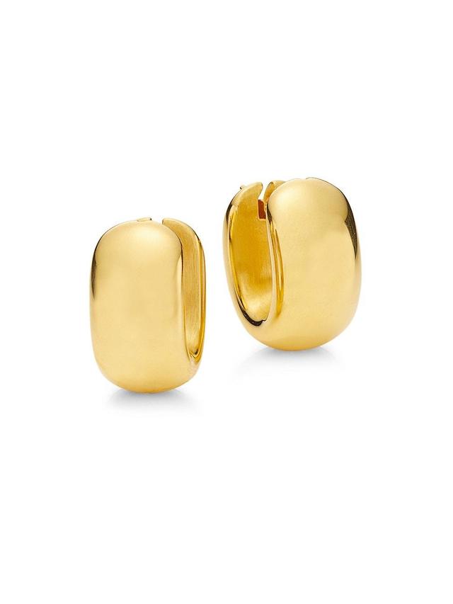 Womens 14K Gold Oval Hoop Earrings Product Image