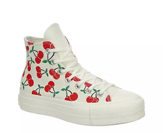 Converse Womens Converse Chuck Taylor All Star Lift Hi - Womens Basketball Shoes Green/Egret/Red Product Image