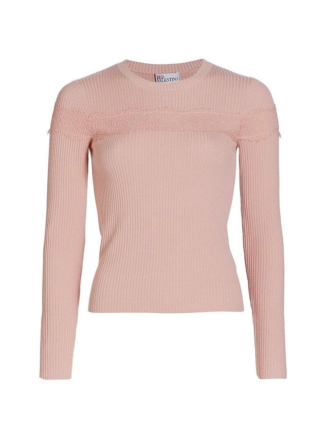 Womens Rib-Knit Wool Sweater Product Image