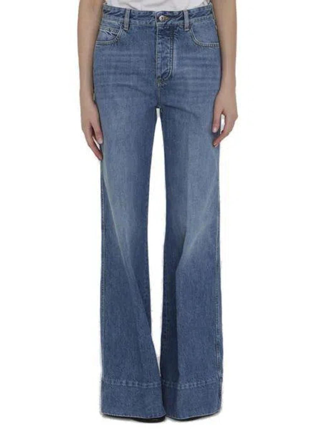 Wide Leg Denim Jeans In Light Blue product image