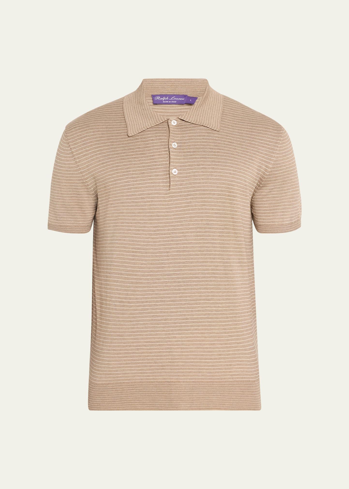 Mens Striped Polo Shirt Product Image