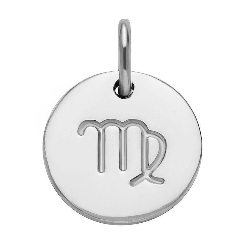 PRIMROSE Sterling Silver Etched Zodiac Disc Charm, Womens, Sterling Scorpio Product Image