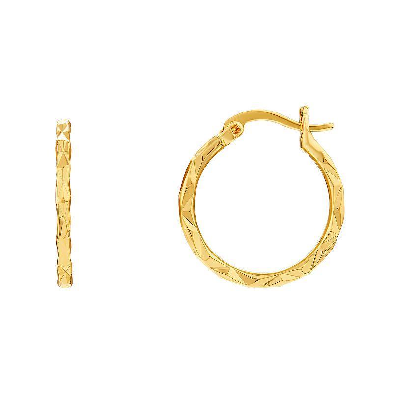 14k Gold Plated Hoop Earrings, Womens product image