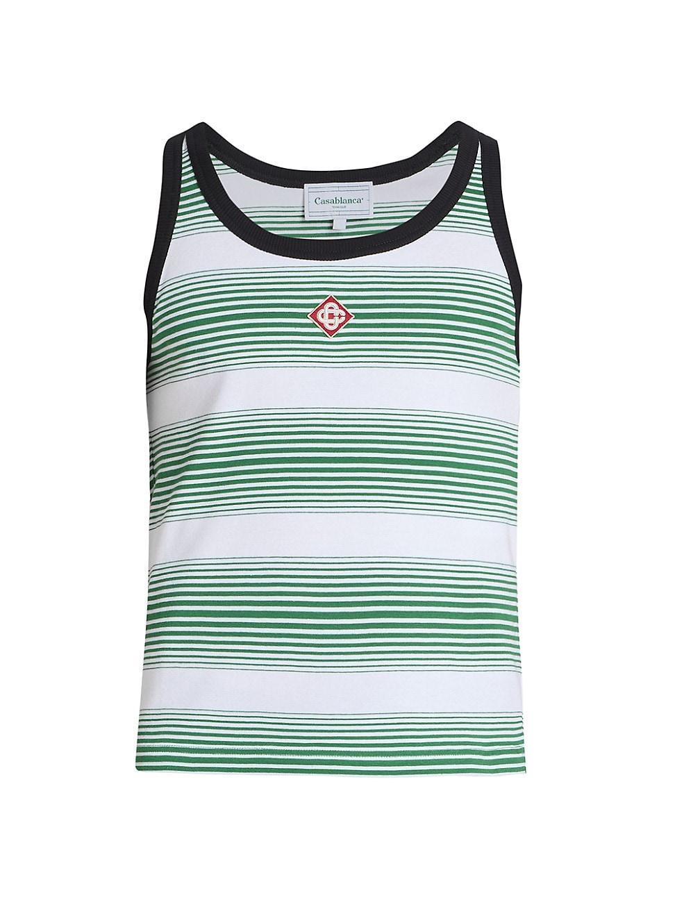 Mens Logo Stripe Ringer Tank Top Product Image