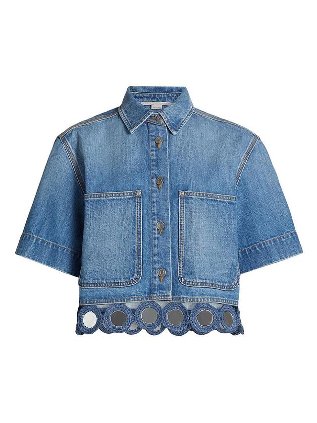 Womens Mirror Crop Denim Jacket Product Image