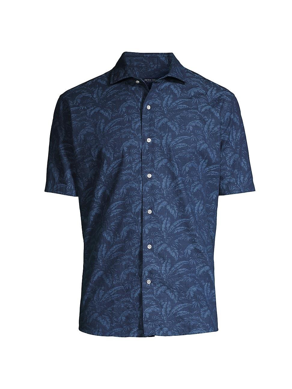 Mens Marius Cotton Tropical-Print Short-Sleeve Shirt Product Image