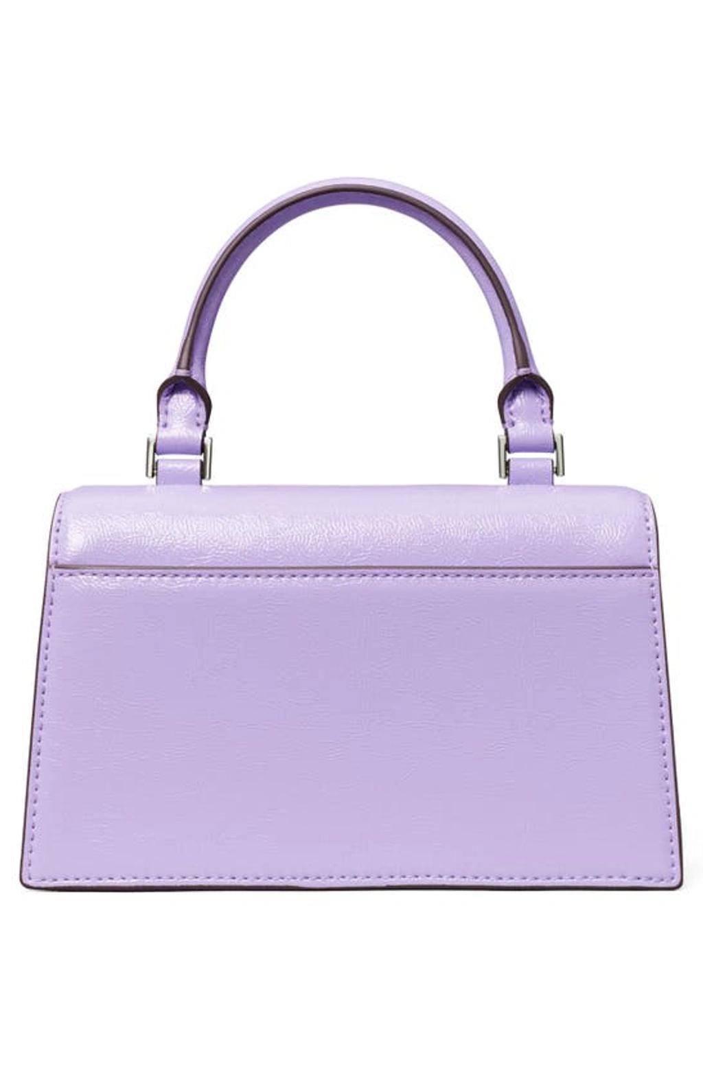 Bon Bon Textured Patent Mini Top-handle Bag In Pale Lavender Product Image