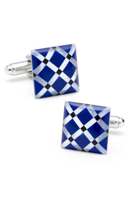 Mother-of-Pearl Diamond Cuff Links, Blue Product Image