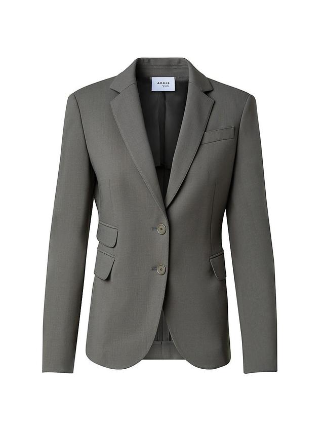 Womens Single-Breasted Wool-Blend Blazer Product Image