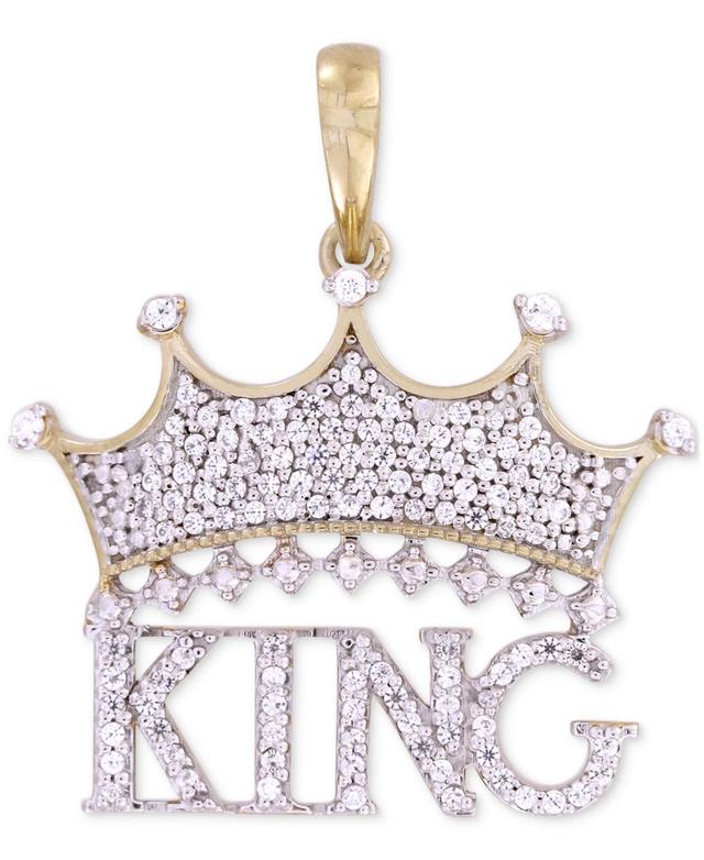 Mens Diamond King & Crown Pendant (1/3 ct. t.w.) in 10k Gold Product Image