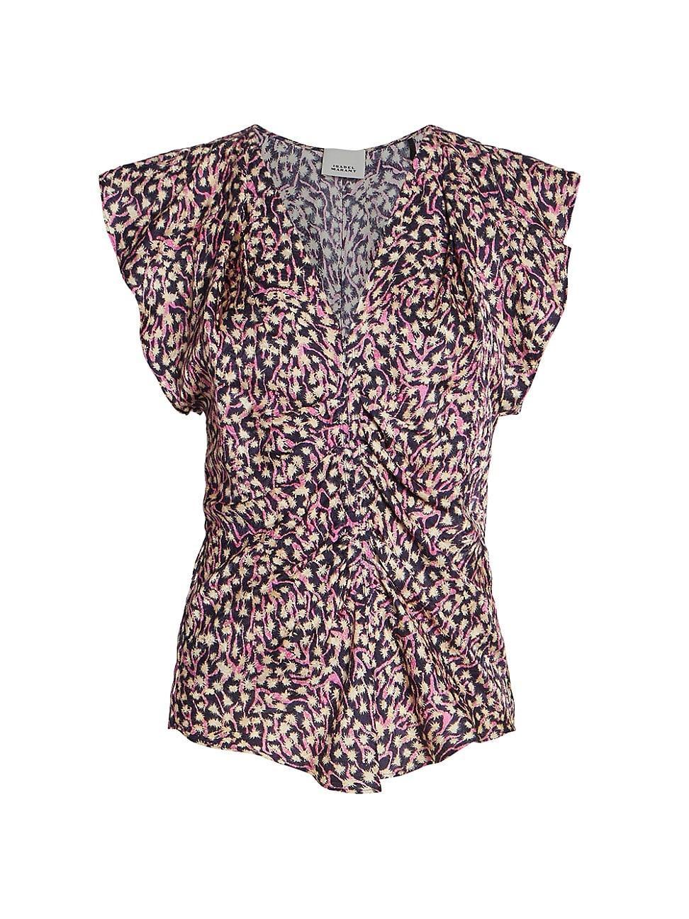 Womens Lonea Floral Silk-Blend Top Product Image